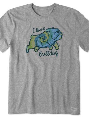 Men's Tie Dye I Love My Bulldog Short Sleeve Tee Classic Fit